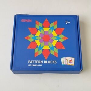Wooden Pattern Blocks 155 PIECES-IN-IT w/visual cards
